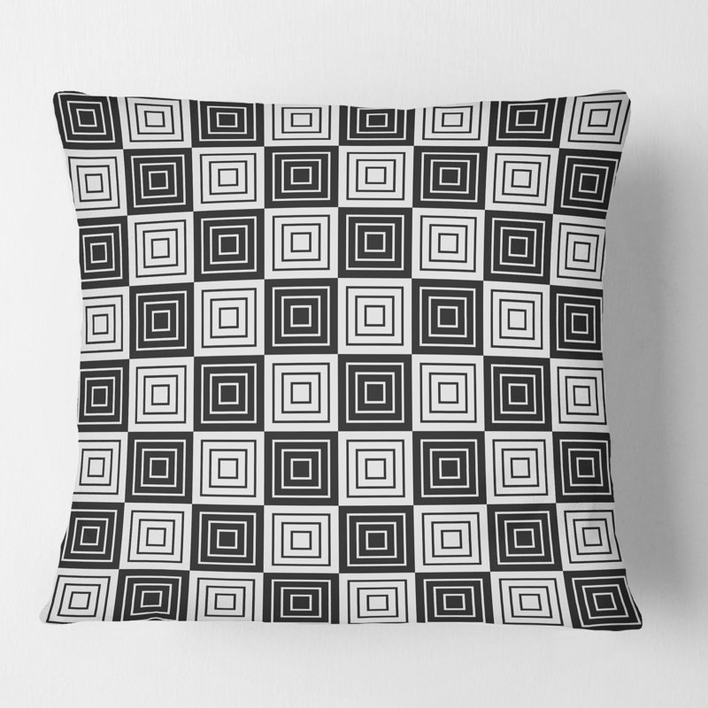 Monochrome Pattern XI Pillow, 16" x 16"