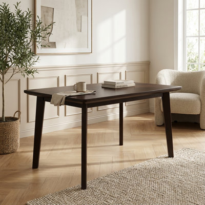 Solid Wood Farmhouse Dining Table with Minimalist Design