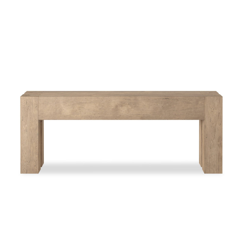 Abaso Console Table, 33" H x 86" W x 20.25" D, Whitewash Rustic Wormwood Oak