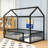 Metal Floor Bed Frame With Fence-697398874-697398875