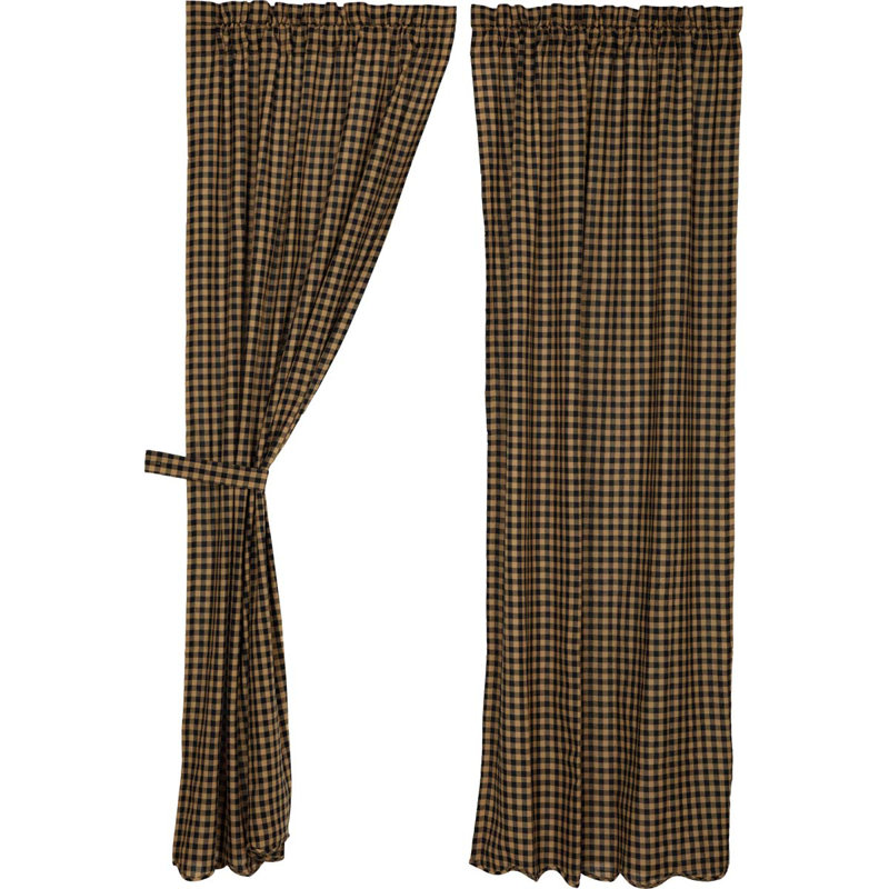 Addie 100% Cotton Room Darkening Pair, 40" W x 84" L, Black