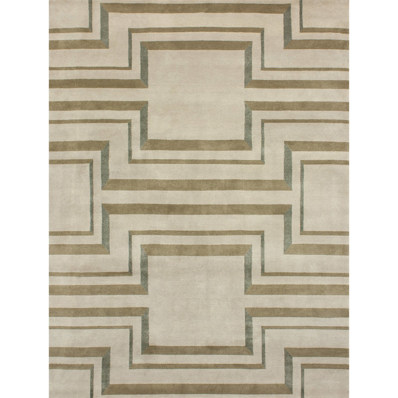 Geometric Area Rug in Beige/Brown, Rectangle 9' x 12'