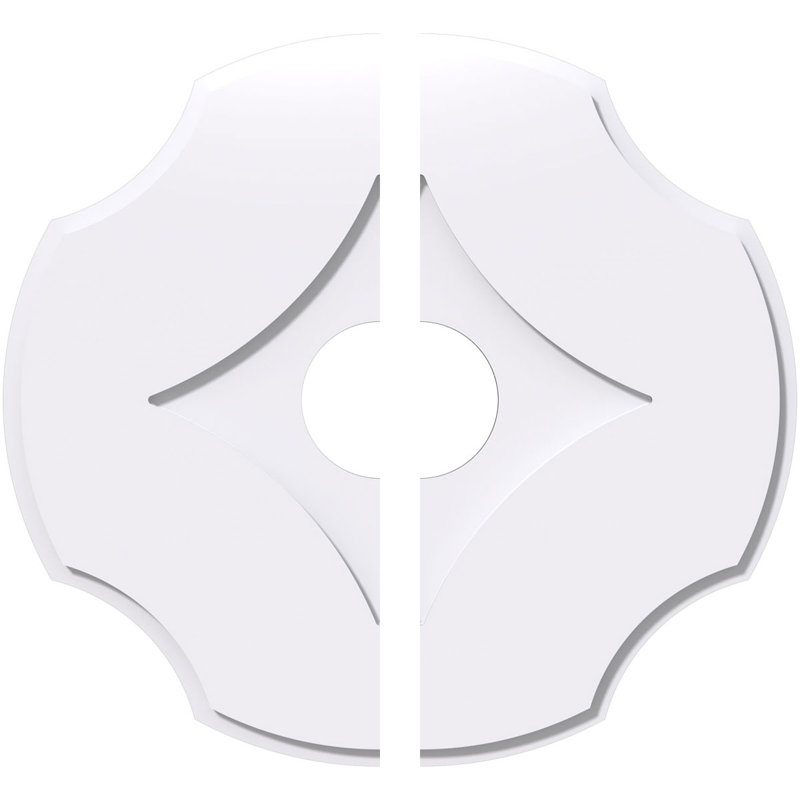 Médaillon de plafond 36 po x 36 po x P 4 po x P 12 1/2 po x P 1 po Rubik, H 28 po x l 28 po x P 1 po