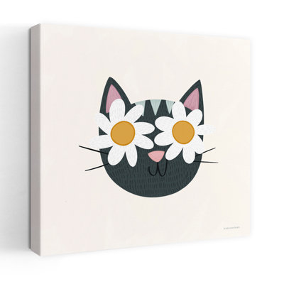 Art contemporain de marguerite avec des fleurs de chat