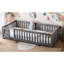 Lit simple avec garde-corps et porte pour enfants, gris-129123707-129123706
