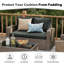 Ensemble de coussins de causeuse d'extérieur 3 pièces - Coussins de siège de patio profond et imperméable de 48 po x 24 po d'épaisseur pour fauteuil à bascule en osier pour 2 personnes, banc - tous temps pour porche, jardin-760782673
