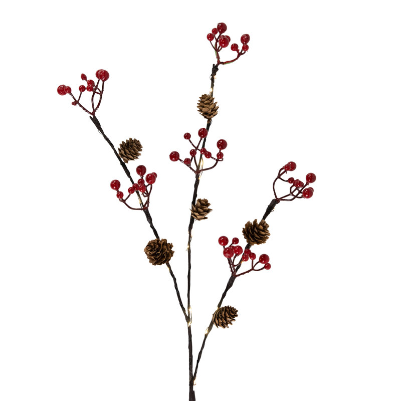 Faux Pine/Berry Branch