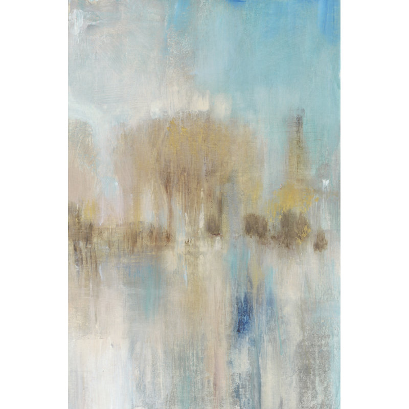 «Trees Aglow I», peinture sur toile, H 30 po x l 20 po