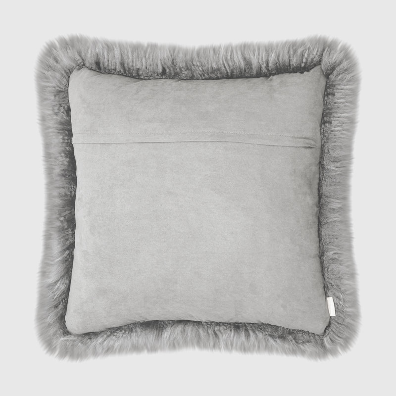 Fieldman Leather Reversible Throw Pillow, Quiet Gray