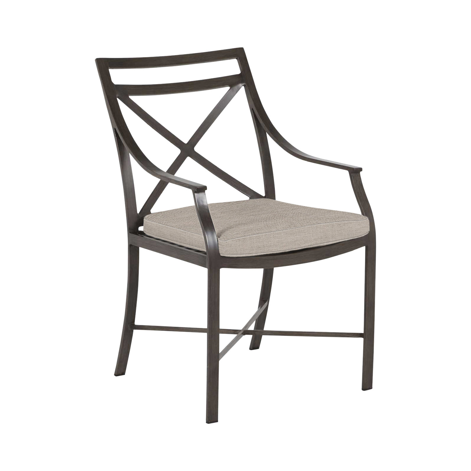 Monaco Outdoor Arm Chair, Dove Sunbrella® Linen, No Welt, Slate Gray