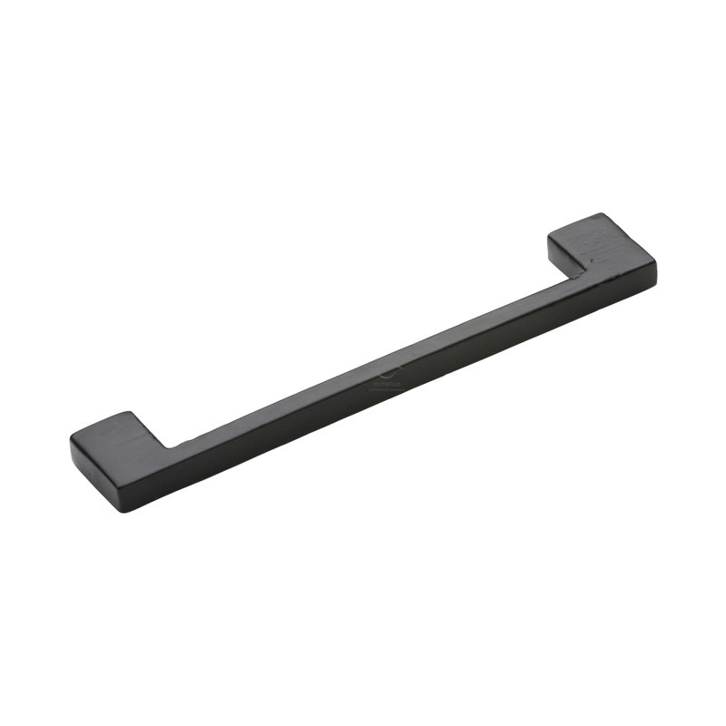 Heritage Brass Matt Black Rustic Iron Cabinet Pull Urban Design, 20.5cm L x 1cm W x 2.8cm D