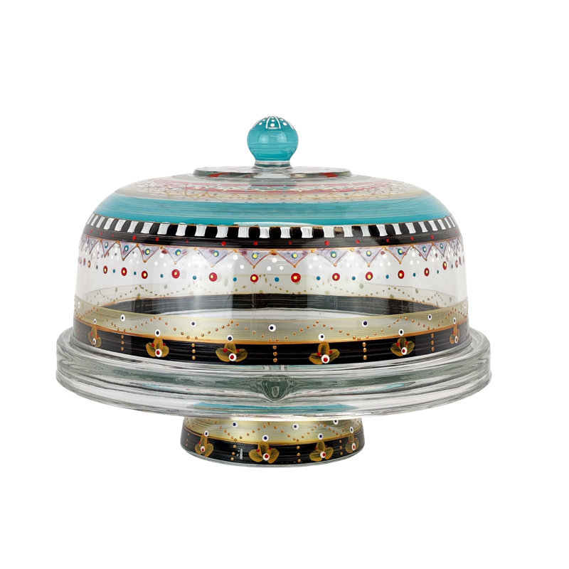 Mosaic Carnival Glass Cake Stand