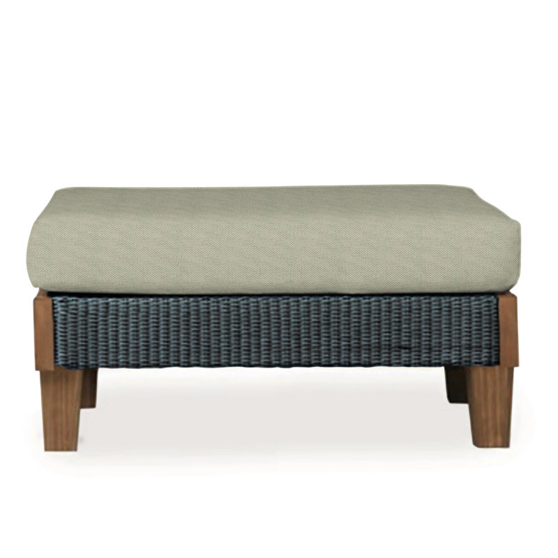 Catalina Outdoor Ottoman, Callen Celadon, Pewter