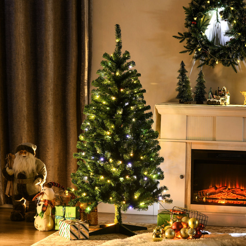 Arbre de Noël 5 pi, 365 branches, 152 lumières, ouverture automatique, ignifuge, expérience amusante de bourrage, grand arbre artificiel en plastique 5 pi