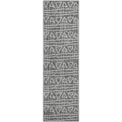 Premium Machine Washable Prisco Charcoal Rug