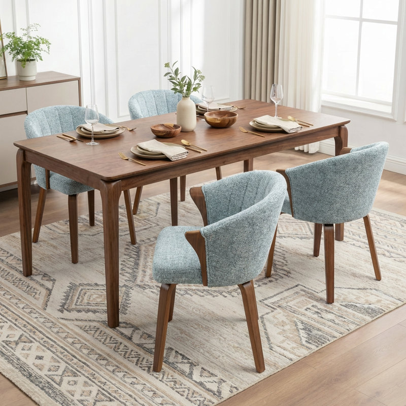 Devaney Upholstered Dining Chair, Blue
