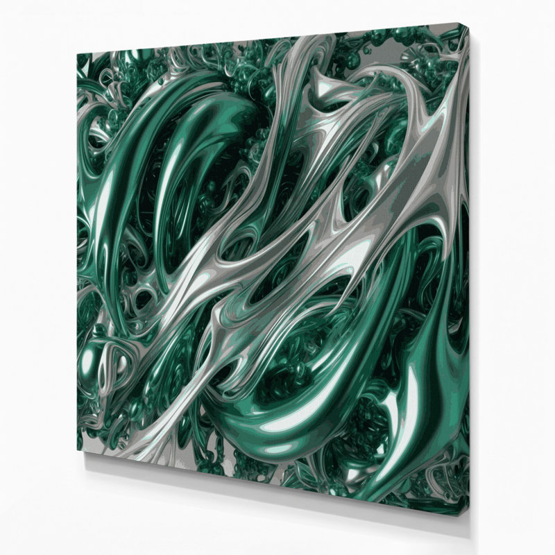 Art mural sur toile Biomorphic Abstraction 96, H 32 po x l 32 po