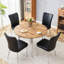 Ensemble de table de salle à manger extensible MDF grain de bois de conception moderne pour les réunions de famille