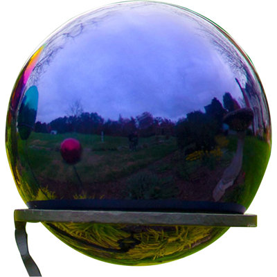 Weather Resistant Metal Abstract Gazing Ball