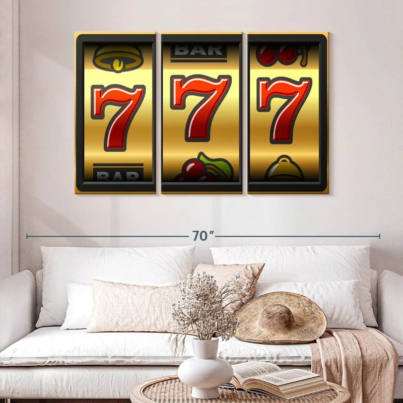 Senne Lucky Winning Slot Machine, 32" H x 50" W