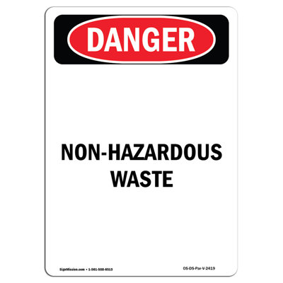 Panneau de danger de déchets non dangereux