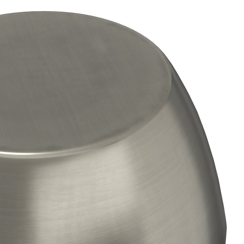 Flanigan 16"W Metal Industrial Round Drum End Table with Honeycomb Design, Antique Silver