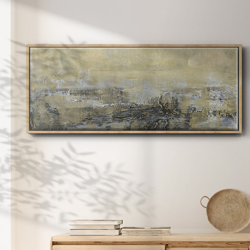 Gold Horizon I - toile encadrée, H 20 po x l 50 po