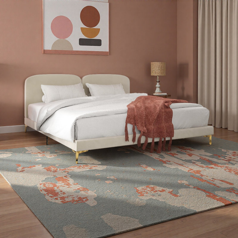 Upholstered Bed, Ivory