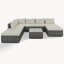 Ensemble de mobilier d'extérieur 8 pièces, ensemble de conversation en osier de jardin, canapé simple combinable, coussins beige en osier