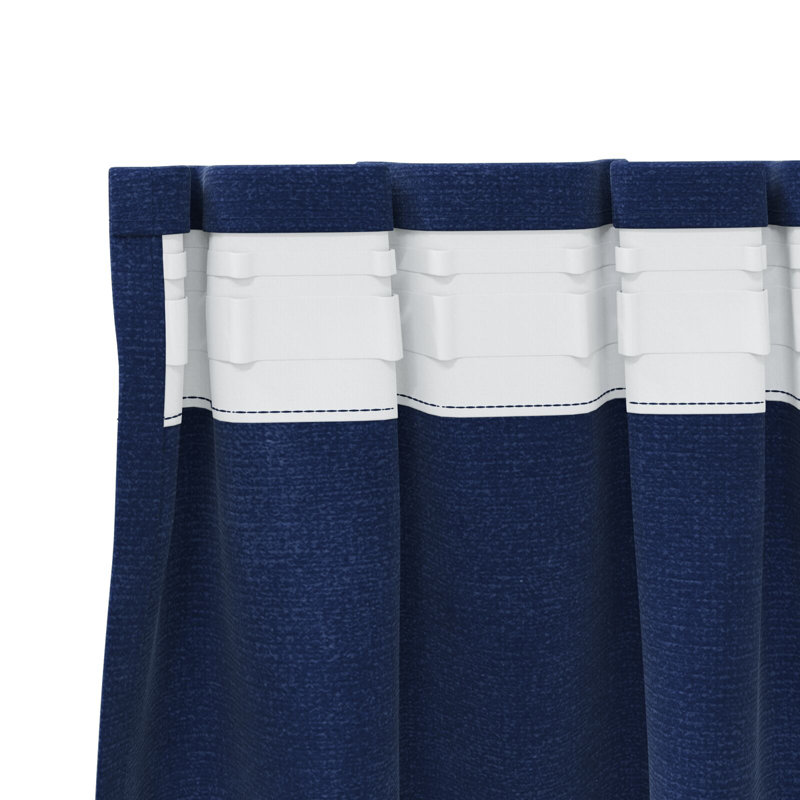 Curtains Polyester 140Cm Sound-Absorbing, 140cm Width x 175cm Drop, Navy