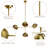 36" W 4-Light Dimmable Sputnik Chandelier with Metal Shades-519342803