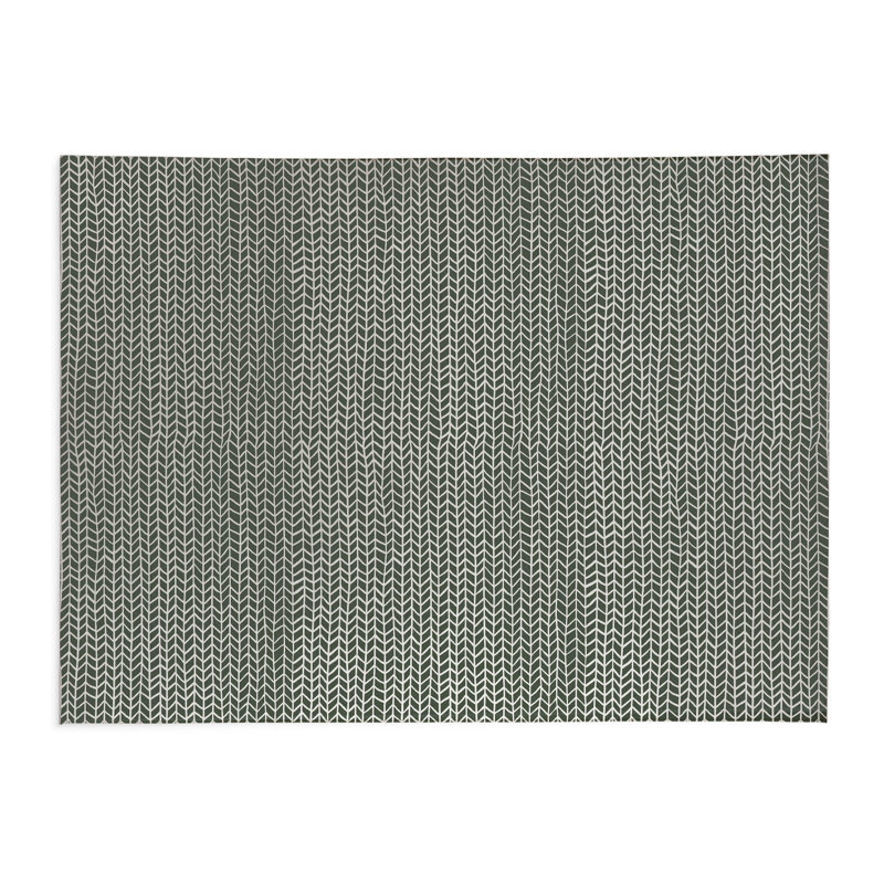 Chevron Feather Chimi Kids Play Mat, Chimichurri/Green, Rectangle 48" x 72"