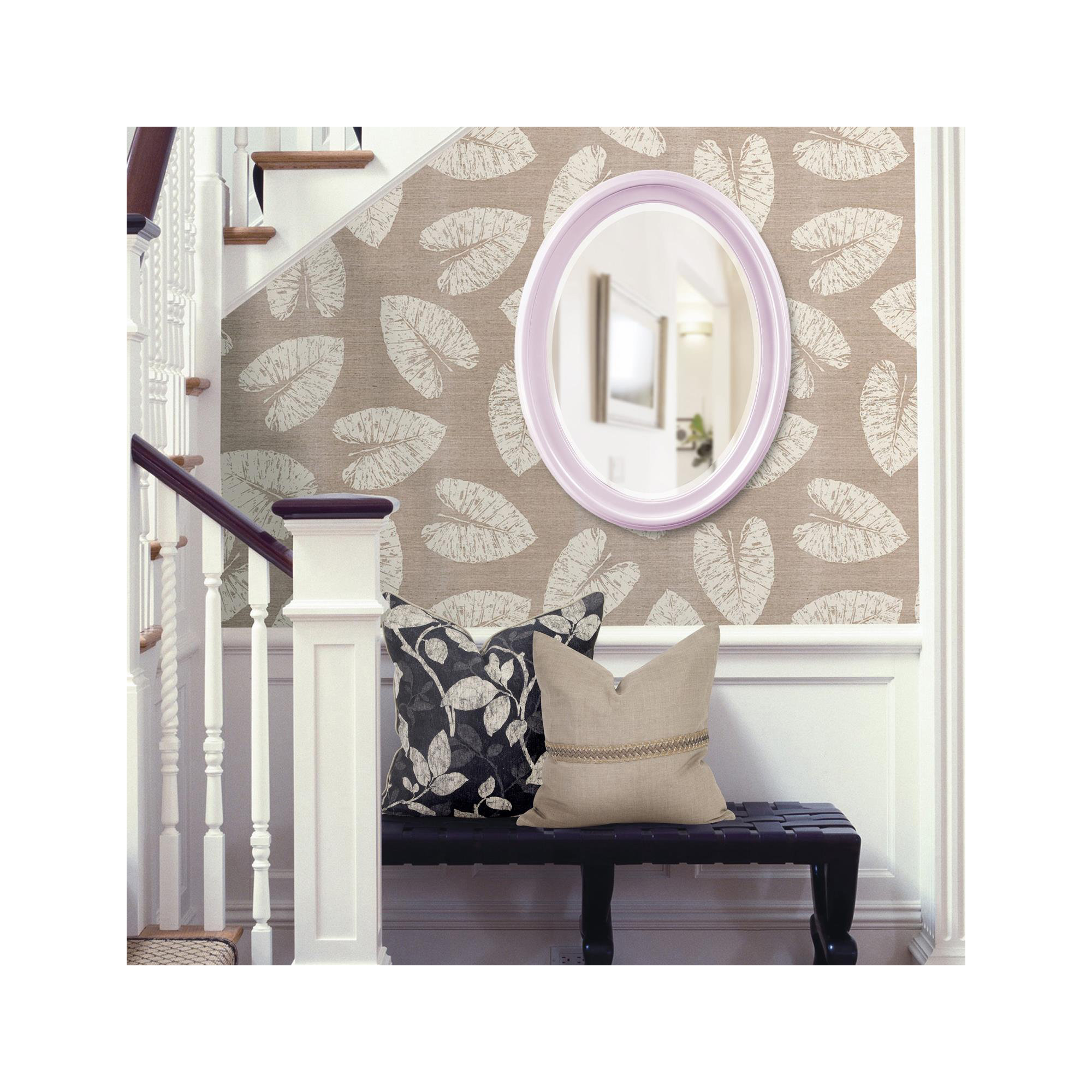 Borna Solid Wood Oval Mirror, Lilac