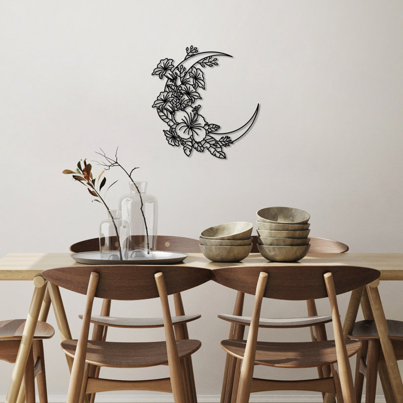 Stylish Decorative Metal Wall Accessory, Black Finish, 19.7 x 18.5 inches | 100% Metal, Thickness: 0.06 inches | Lightweight Design (1.0 lbs) | Easy Wall Hanging, Perfect for Modern Home Decor & Art Display