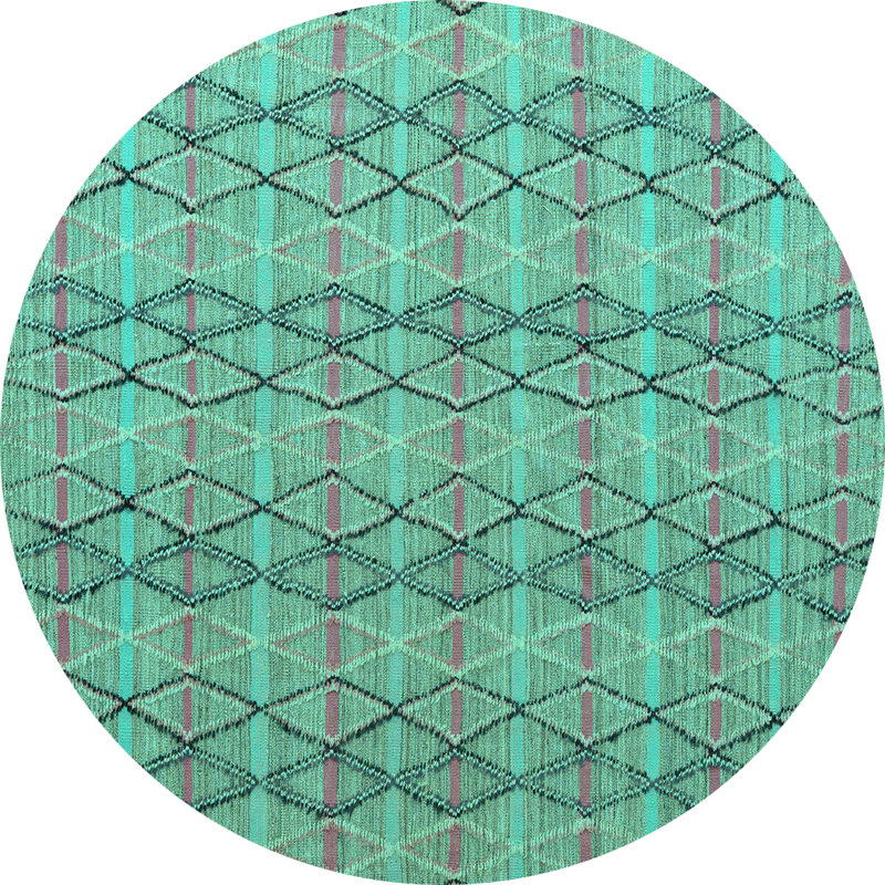 Washable Geometric Indoor Rug, Round 3'