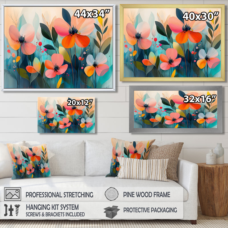 Isaurinda - Floral Wall Art, Single Picture Framed Print, Black, 12" H x 20" W