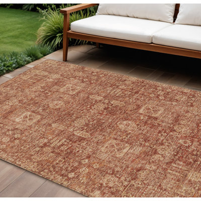Tapis oriental lavable intérieur cuivre et terre cuite orange 9 pi x 12 pi