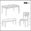 Ensemble de salle à manger 6 pièces de style classique et traditionnel, comprenant une table de salle à manger, 4 chaises rembourrées et un banc-1371628126