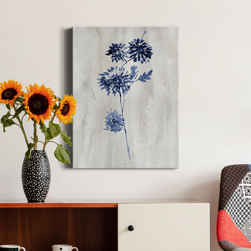 Indigo Botanical IV - Reproduction d'art sur toile tendue, H 27 po x l 18 po x P 1 po