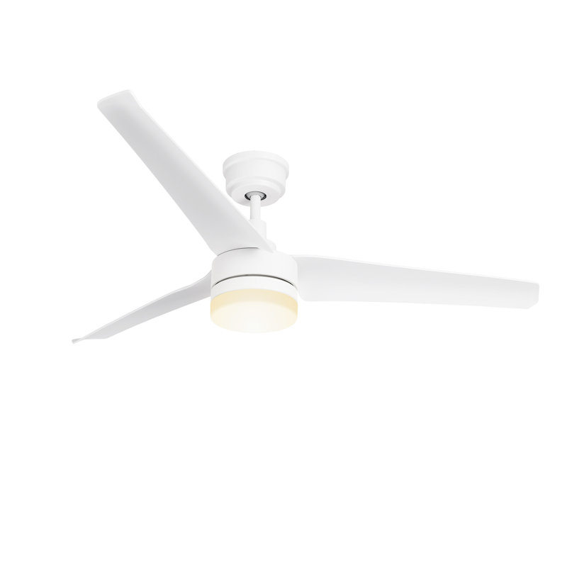 Ventilateurs de plafond standard à DEL à 3 pales 52 po avec lumières, Blanc