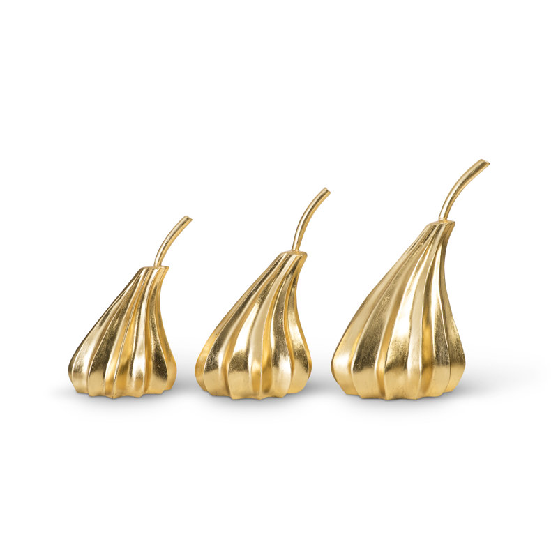 Phillips Dipped Pears Sculpture Set of 3, Gold Leaf