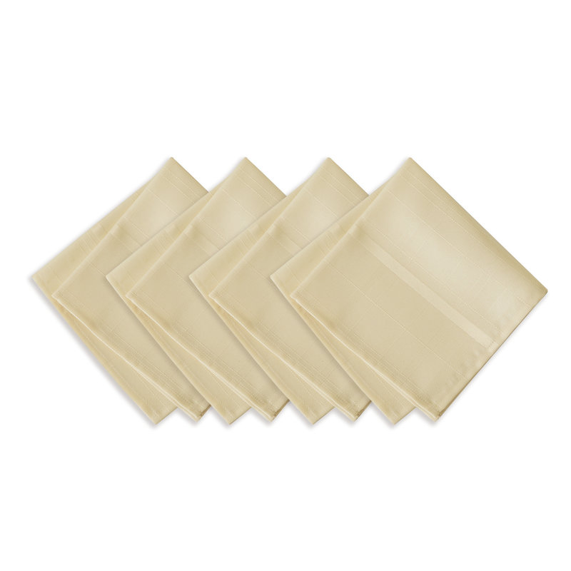 Ramiro Polyester Plaid Square Napkin, Beige