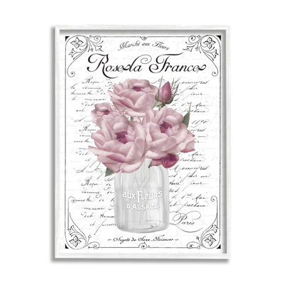 " Roses Bouquet French " by Lettered And Lined