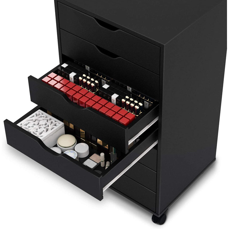 Hamann 48 cm W 7 -Drawer Filing Cabinet, Black