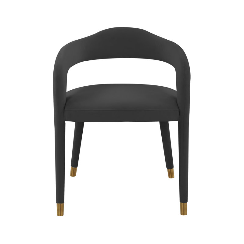 47.8cm H Velvet Upholstered Armchair, Black