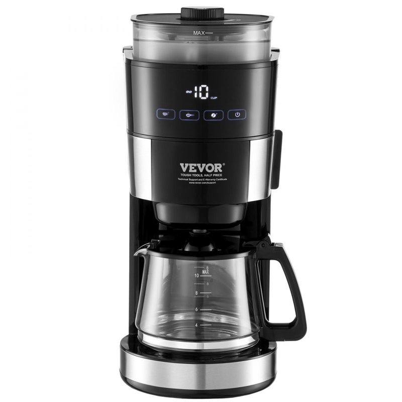 Machine à café à égouttement de 10 tasses avec contrôle de la force d'infusion à 3 tasses