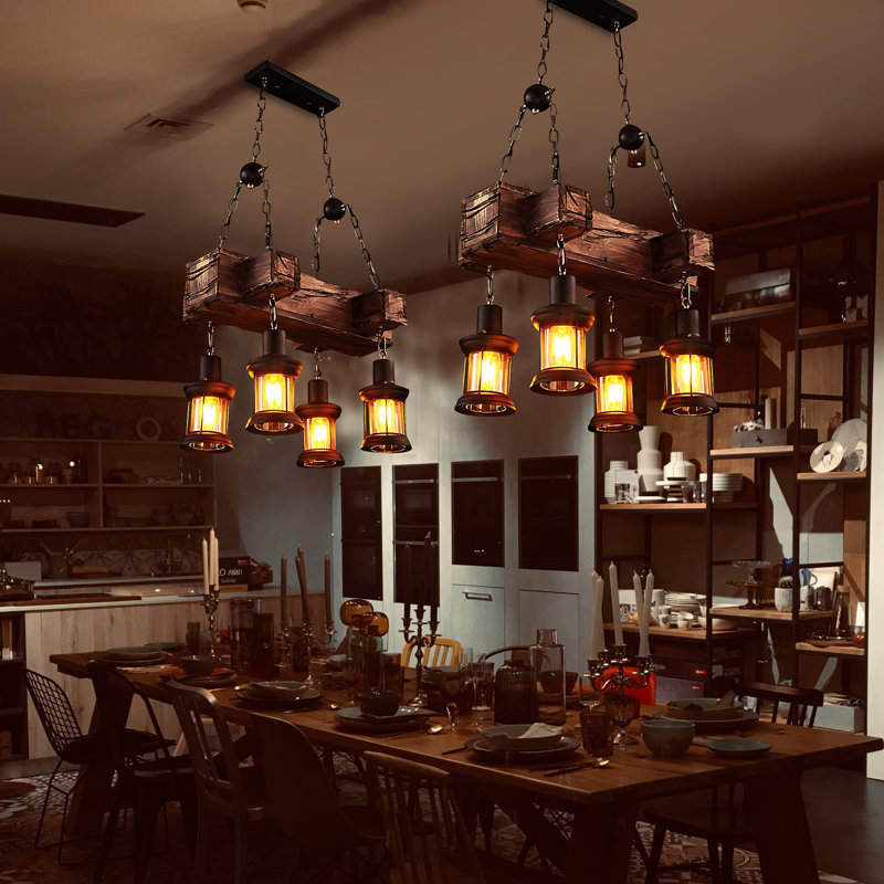 4 - Light Dimmable Geometric Chandelier