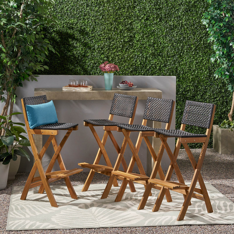 Jacobson Outdoor 31.50'' Bar Stool, Teak