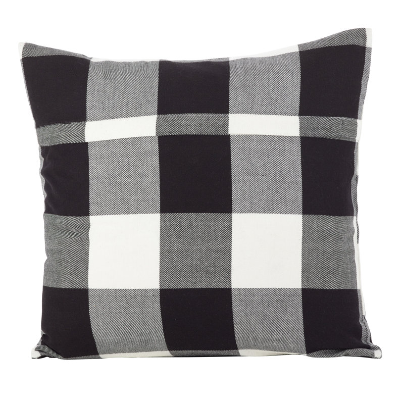 Housse de coussin en coton Birmingham, Noir, noir, noir, noir, Pas de bourre, 20 po x 20 po