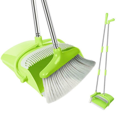 Inna Adjustable Broom And Dustpan Set with Replaceable Head